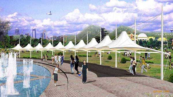 富春三中體育看臺(tái)膜結(jié)構(gòu)工程