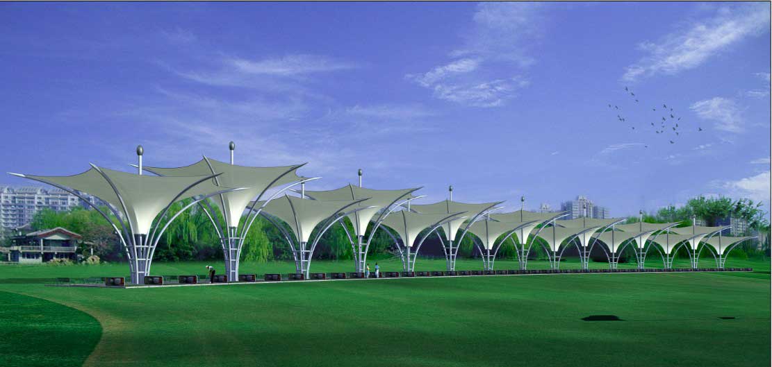 天津市紅橋區(qū)子牙河濱河公園（漁村）堤岸景觀膜結(jié)構(gòu)綠化工程